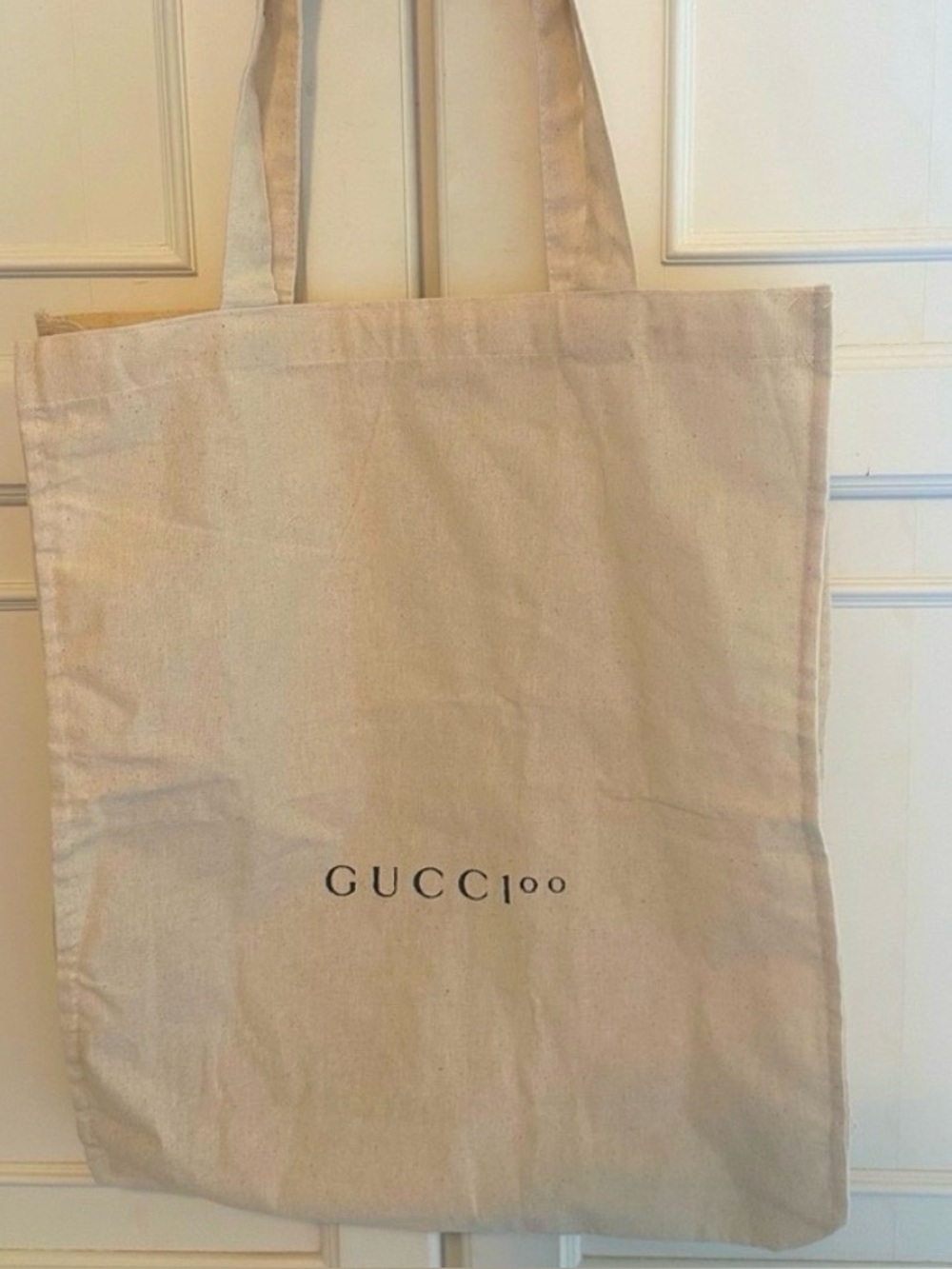 Gucci Natural Canvas Logo Tote